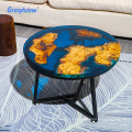 50 mm Blue color Round wood decorative resin furniture stool